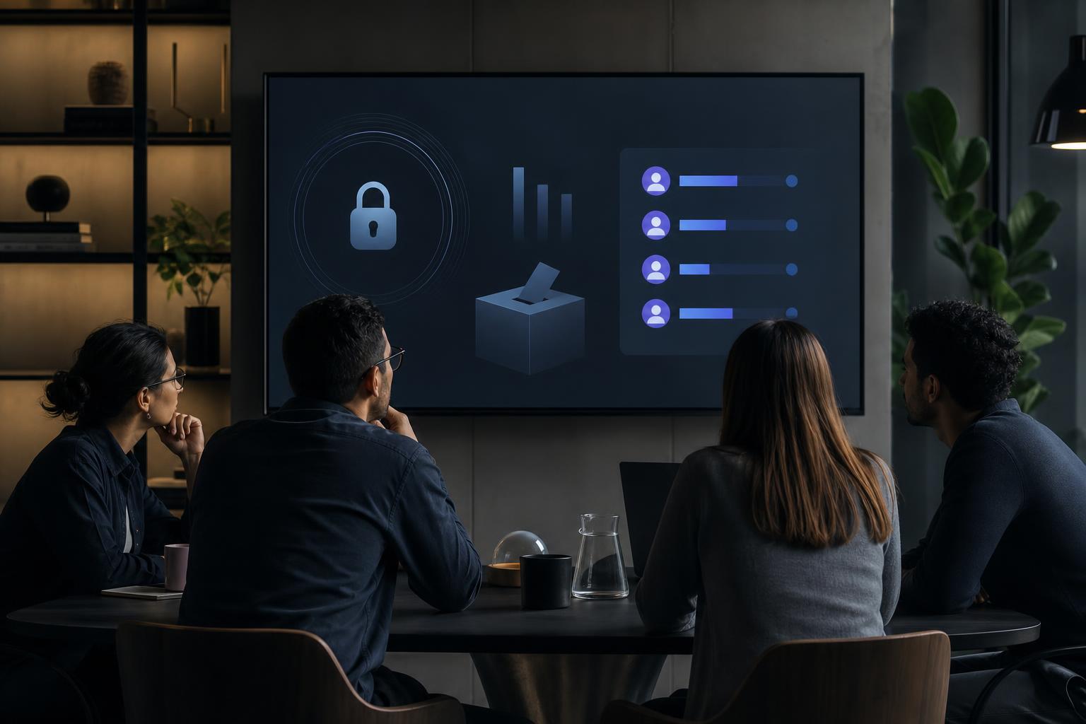 Anonymous voting dashboard used to collect private team feedback